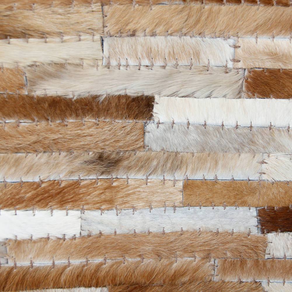 Sandro Leather Ottoman Ivory & Brown