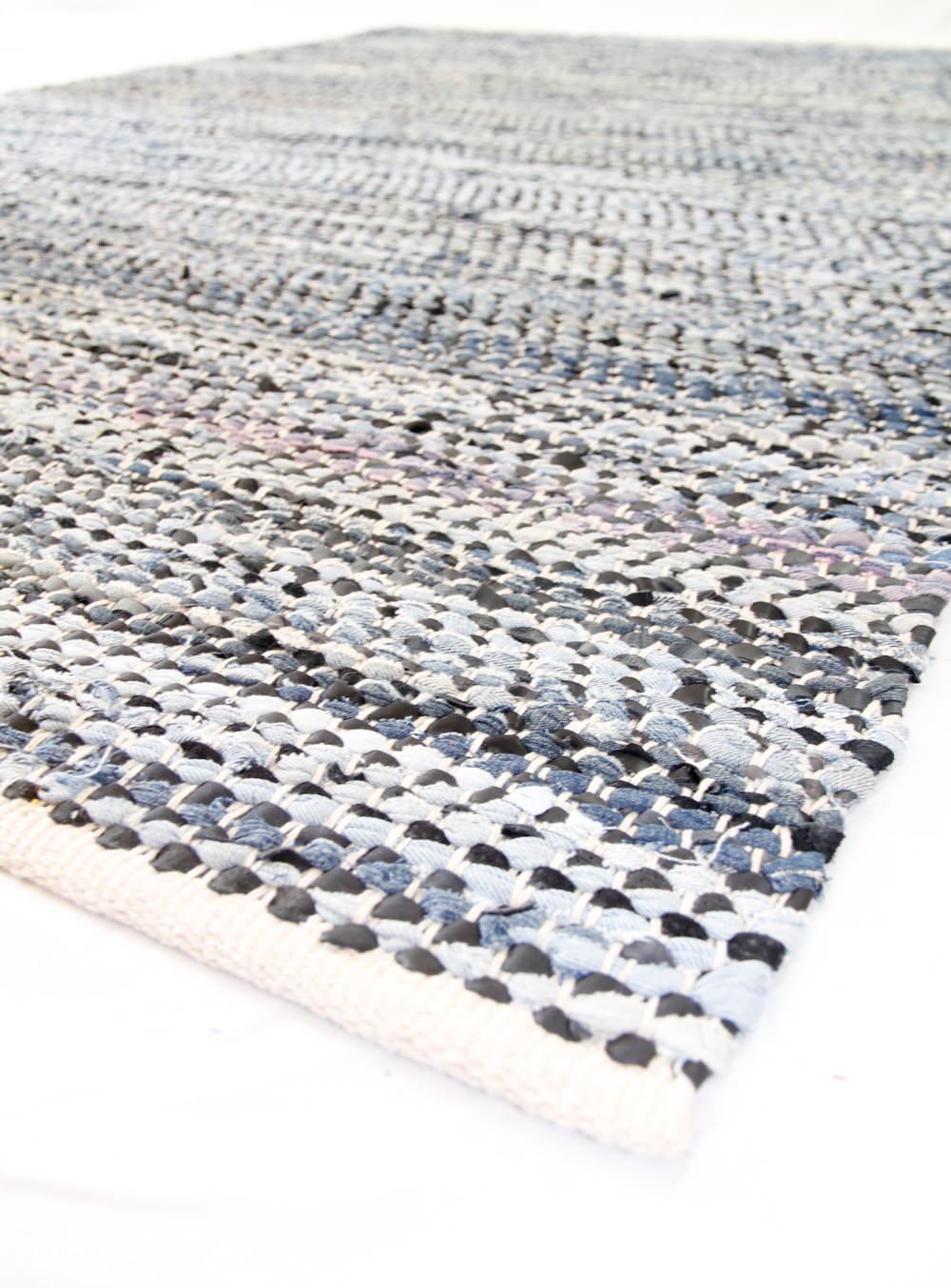 Denim Flatweave Rug Black 190 x 290