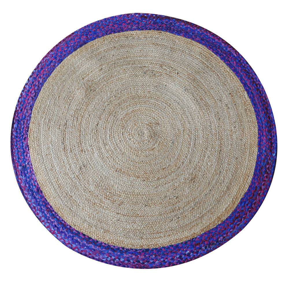 Hemp Round Rug Purple