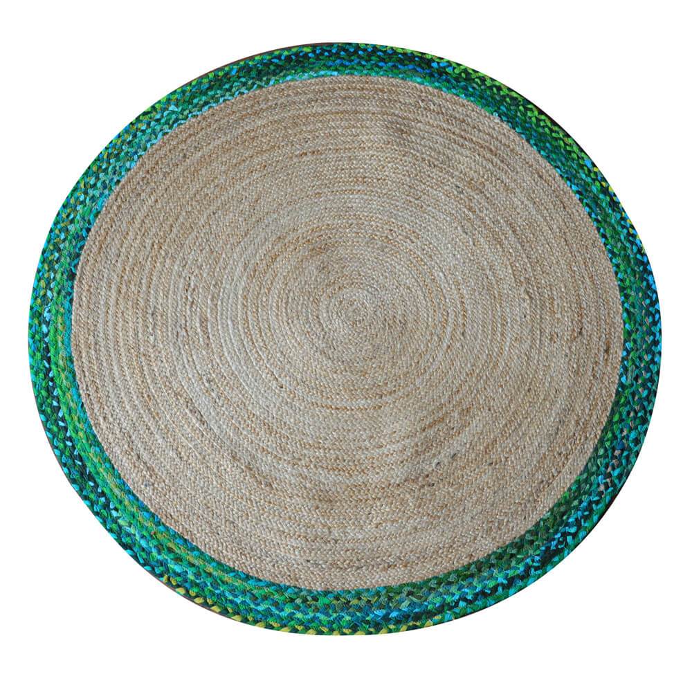 Hemp Round Rug Green
