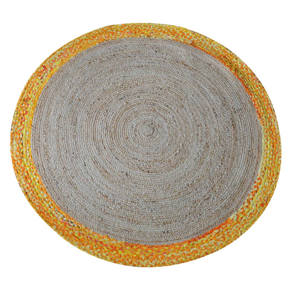 Hemp Round Rug Yellow