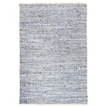 Denim Cotton and Italian Leather Rug Ivory