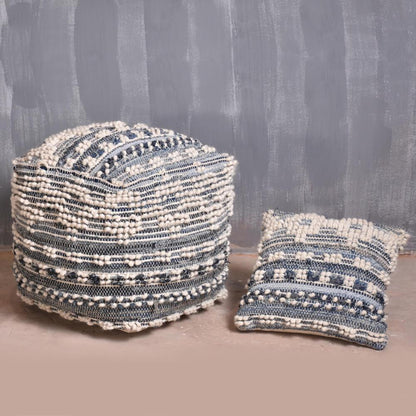 Boden Recycled Denim Cushion and Ottoman