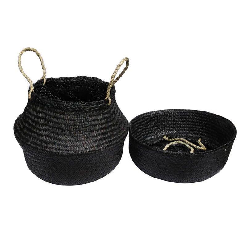 Seagrass Belly Baskets - Black